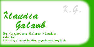 klaudia galamb business card